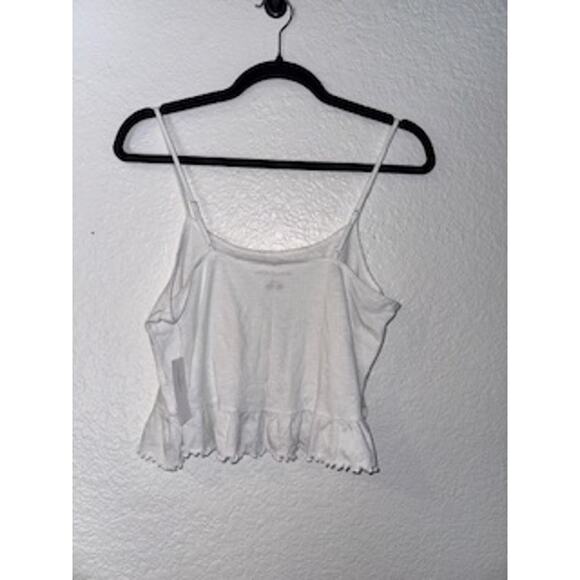 American Eagle Henley Tank Top with Ruffle Bottom Size Small - Picture 4 of 4